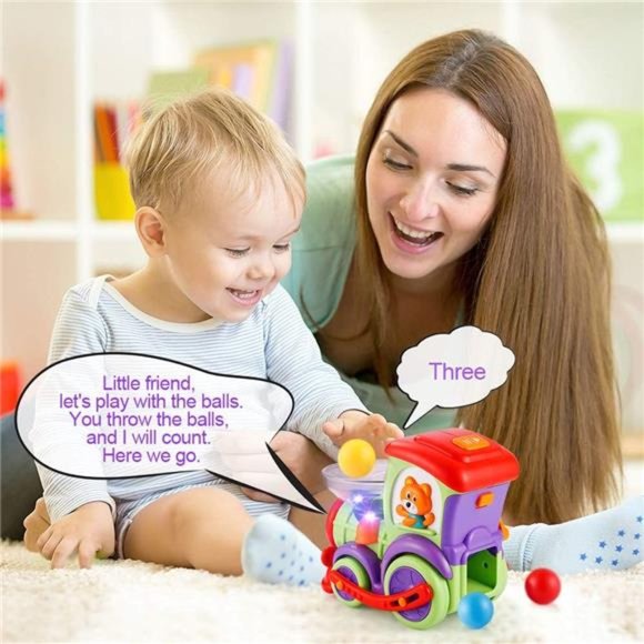 Toddler Train Toys Age 1-2 - Baby Car Toys 18 Months+ with Drop Balls - Picture 4 of 7